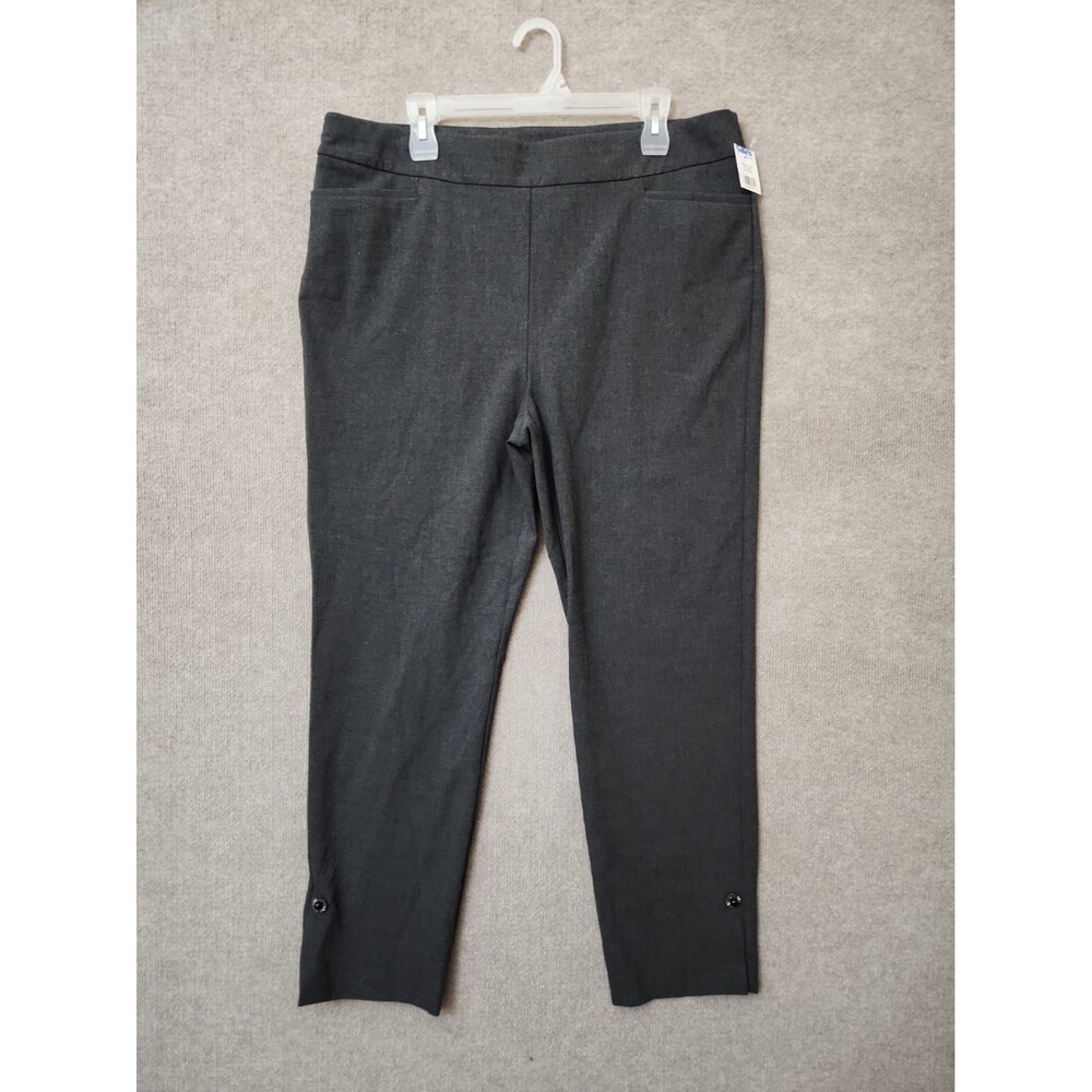 Chicos So Slimming Brigitte Crop Pants Womens 3T US 18 Tall Gray Pull On NWOT